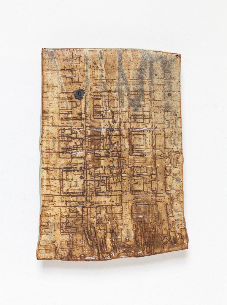 A wall-mounted ceramic from Scaffolds: Ceramic, 2026, by Matt King. Ceramic.