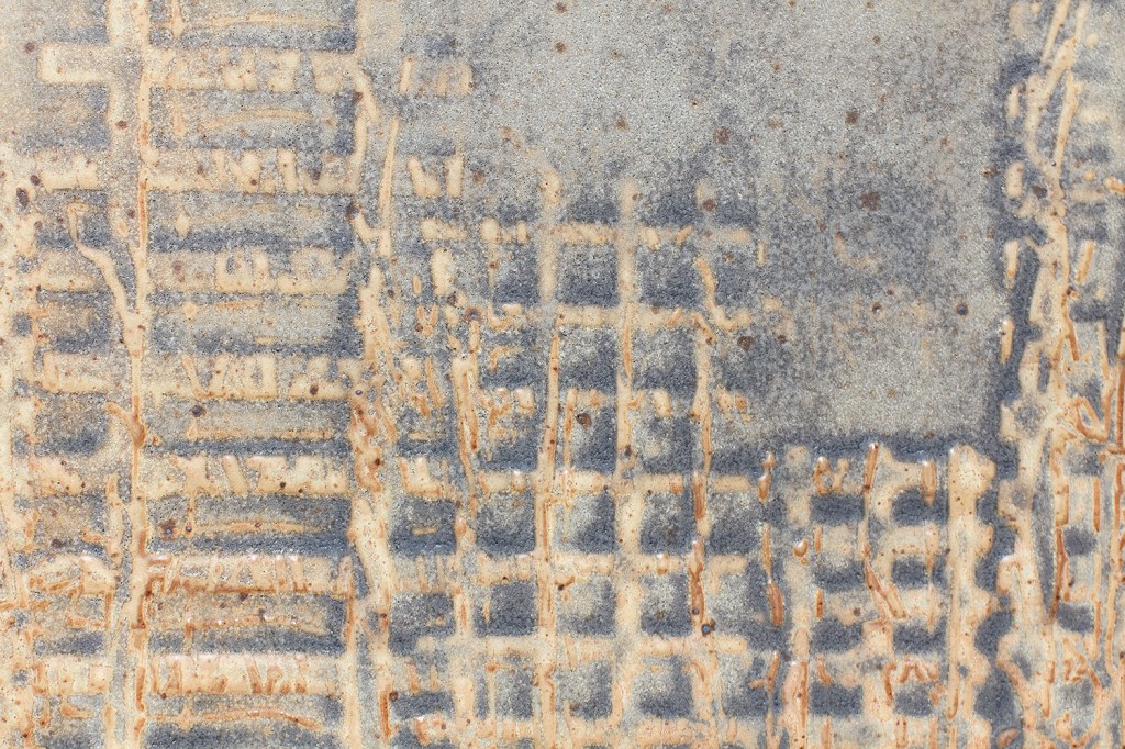 Detail of a wall-mounted ceramic from Scaffolds: Ceramic, 2026, by Matt King. Ceramic.