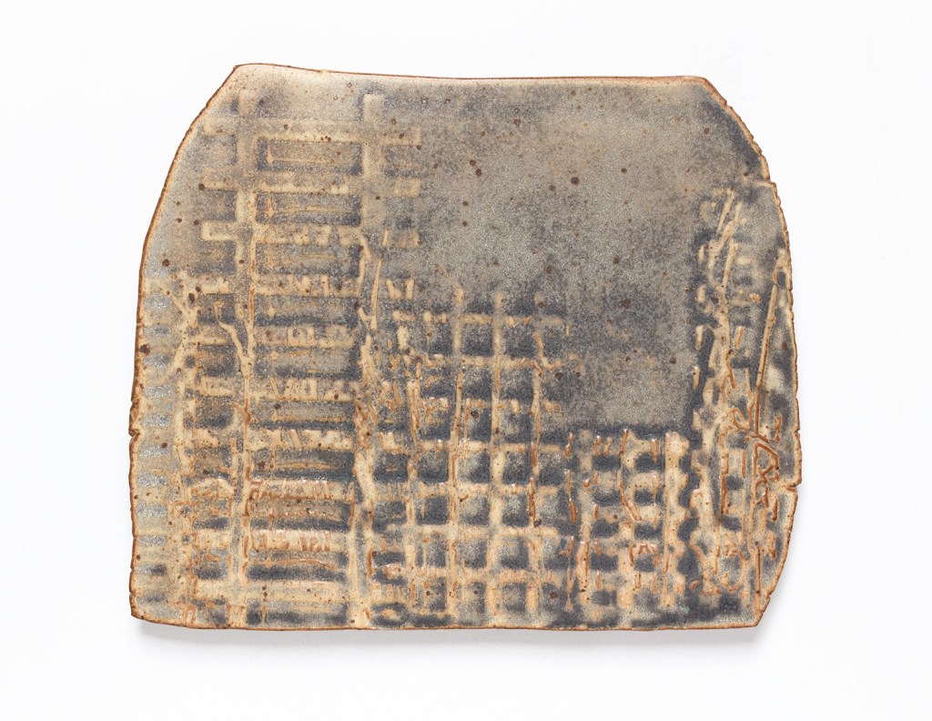 A wall-mounted ceramic from Scaffolds: Ceramic, 2026, by Matt King. Ceramic.