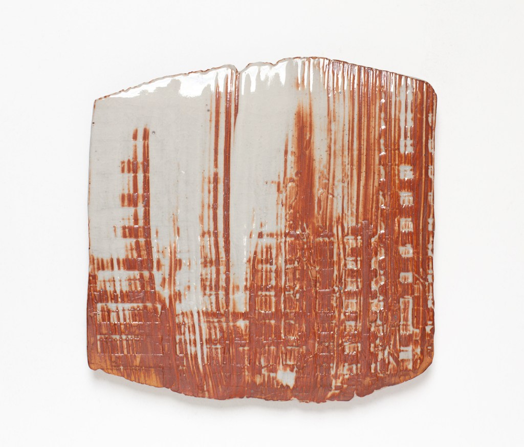 A wall-mounted ceramic from Scaffolds: Ceramic, 2026, by Matt King. Ceramic.