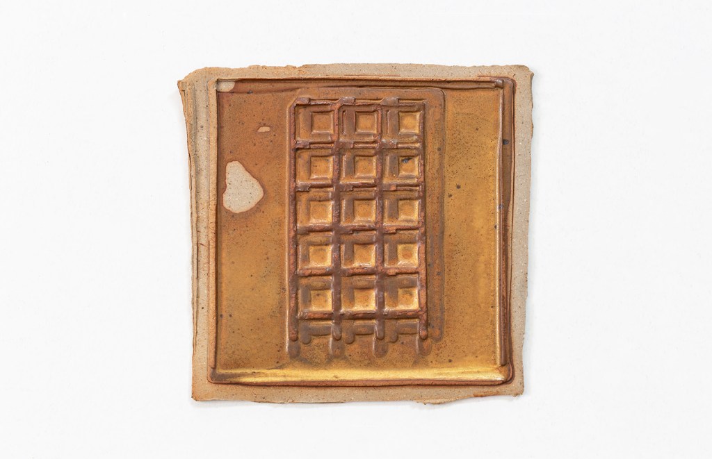 A wall-mounted ceramic from Scaffolds: Ceramic, 2026, by Matt King. Ceramic.