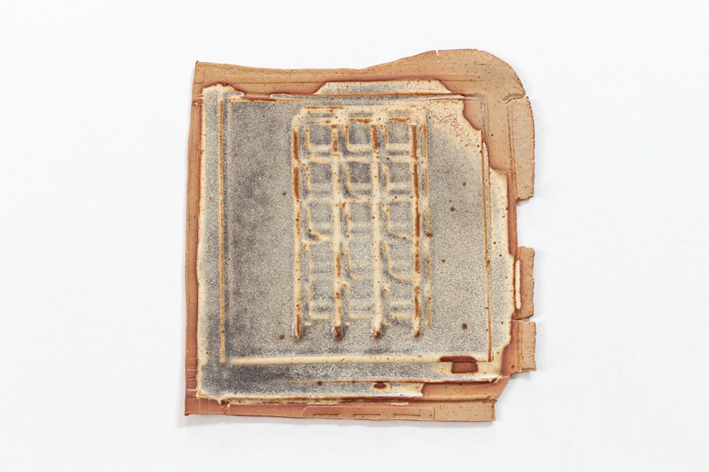 A wall-mounted ceramic from Scaffolds: Ceramic, 2026, by Matt King. Ceramic.